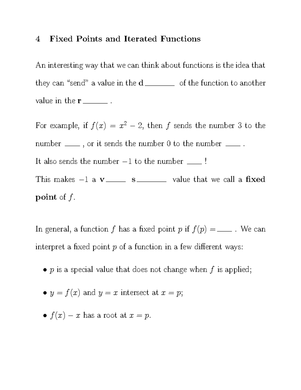 Week 5 - Fixed Points and Iteration - 4 Fixed Points and Iterated ...