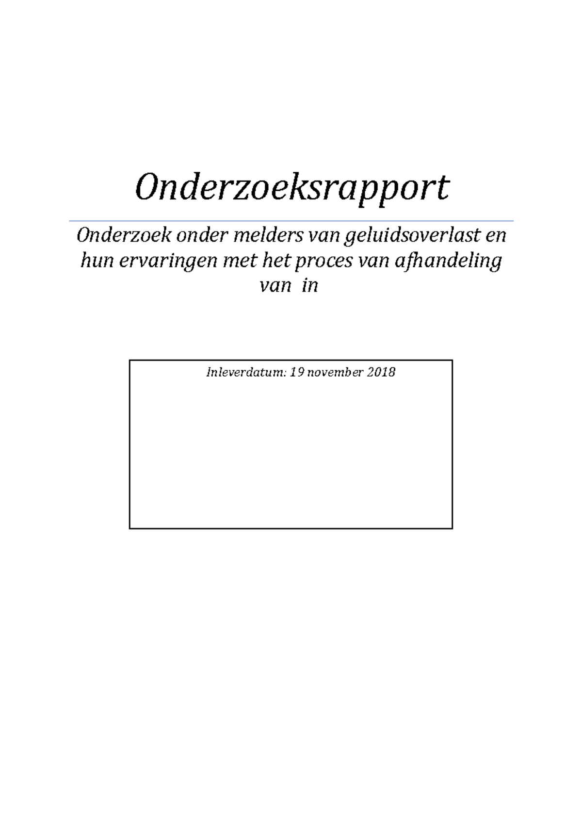 Praktijk - Onderzoeksrapport Onderzoek Onder Melders Van ...