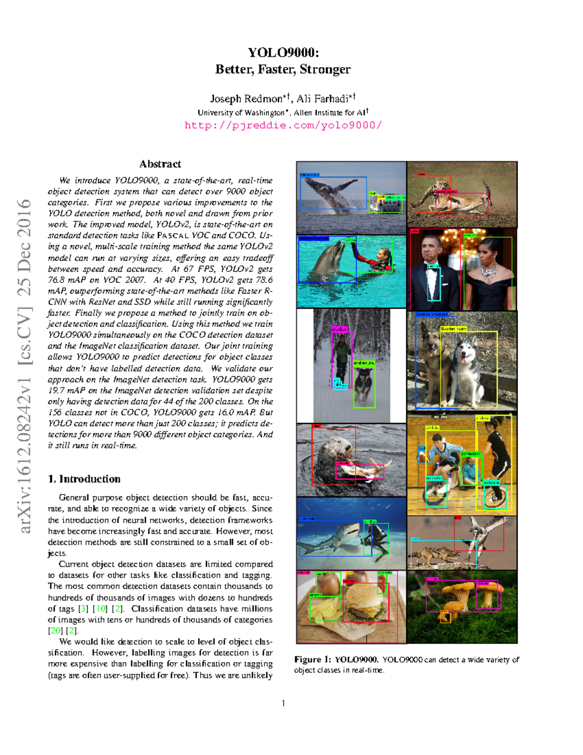 T13 YOLO v2 - kk- YOLO9000: Better, Faster, Stronger Joseph Redmon∗ ...