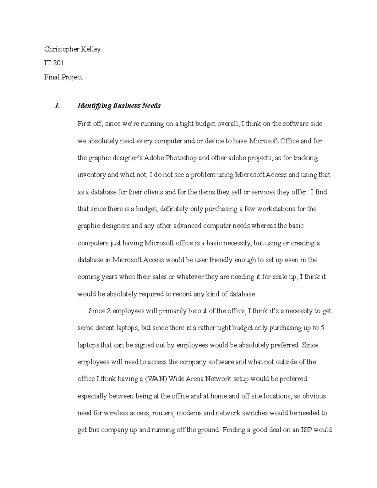 IT 201 Final Project - IT201 - SNHU - Studocu