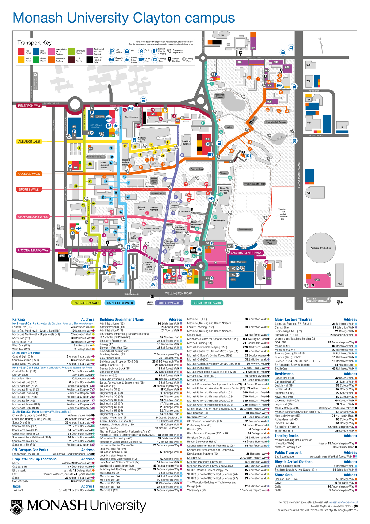 Clayton-campus-map - Parking Address North-West Car Parks (enter via ...