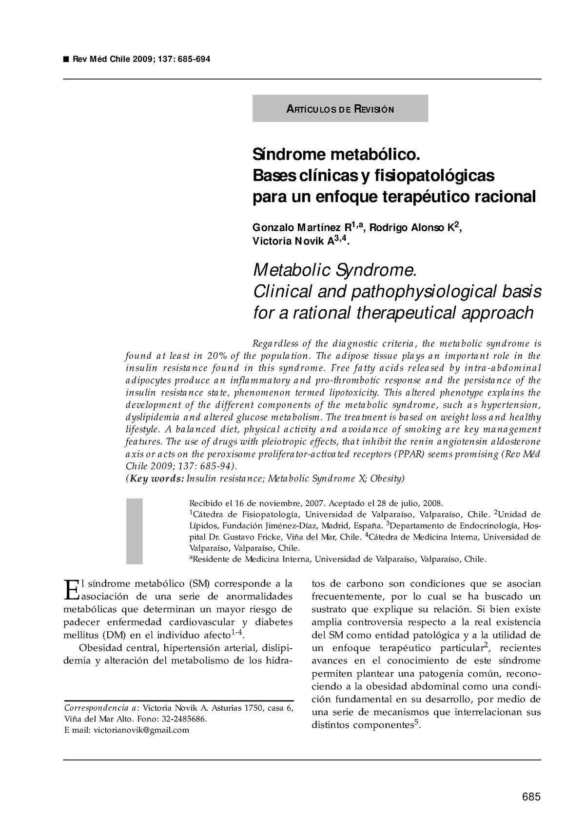 S+¡ndrome Metab+¦lico Bases Cl+¡nicas Y Fisiopatol+¦gicas - ARTÍCU LO S ...