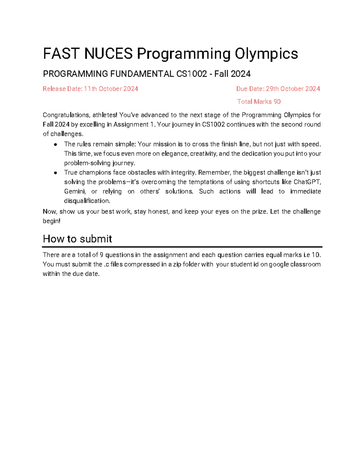 PF Assignment 2-1 - PROGRAMMING FUNDAMENTAL CS1002 - Fall 2024 - FAST ...