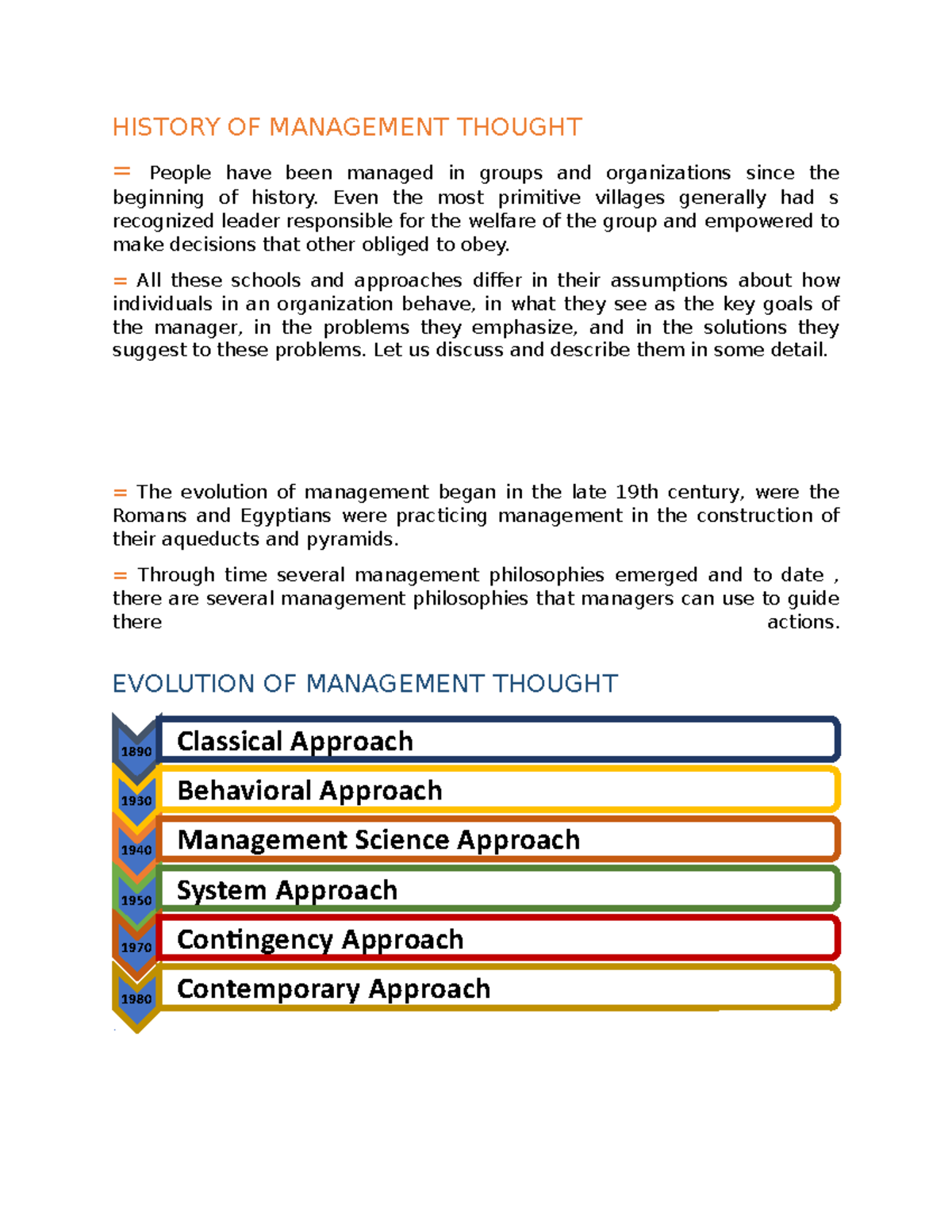 History of Management Thought - HISTORY OF MANAGEMENT THOUGHT = People ...