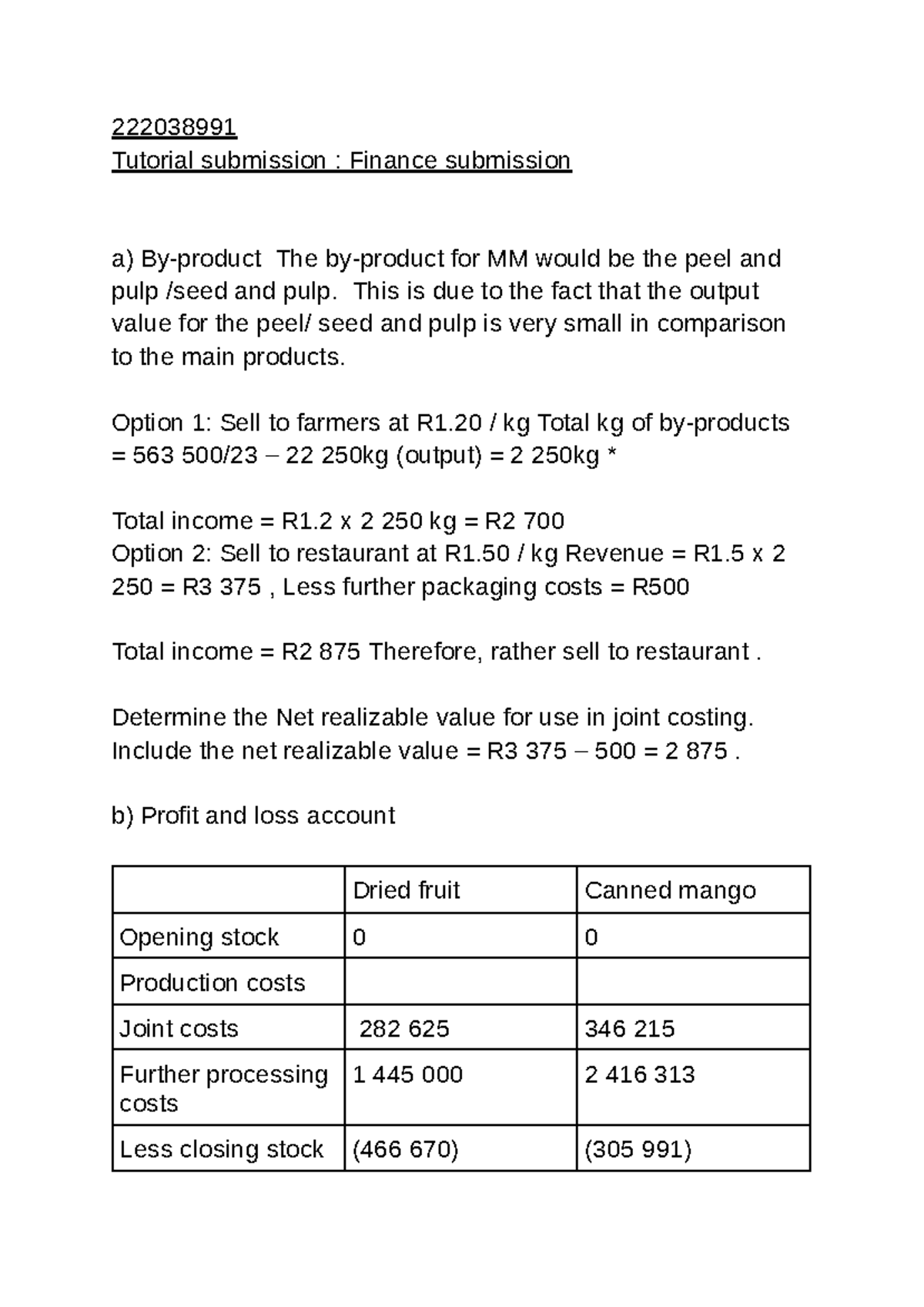 Untitled document - Google Docs - Tutorial submission : Finance ...