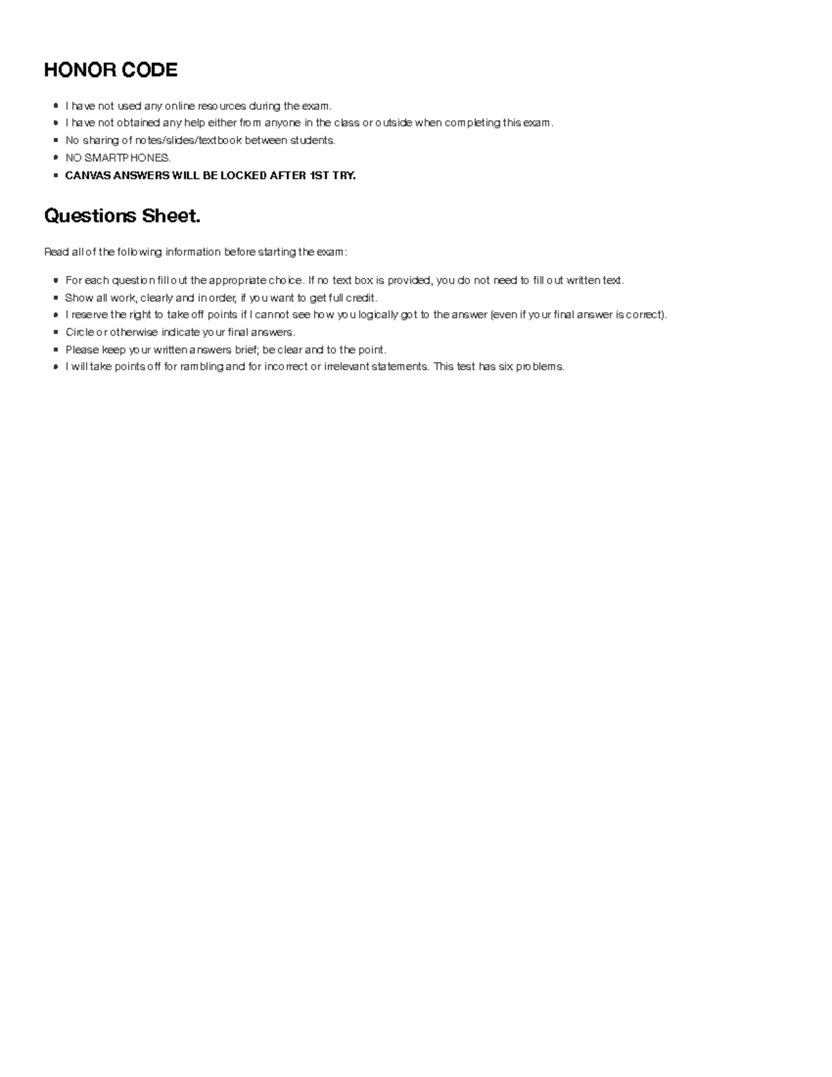 Final-2020 - HONOR CODE I have not used any online resources during the ...