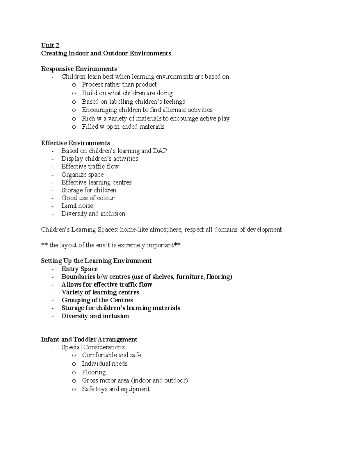 Unit 2- Creating Indoor and Outdoor Envt's - Unit 2 Creating Indoor and ...