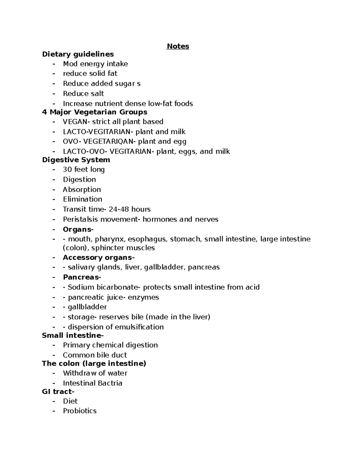 NSC- notes 10:12 - Notes Dietary guidelines - Mod energy intake ...