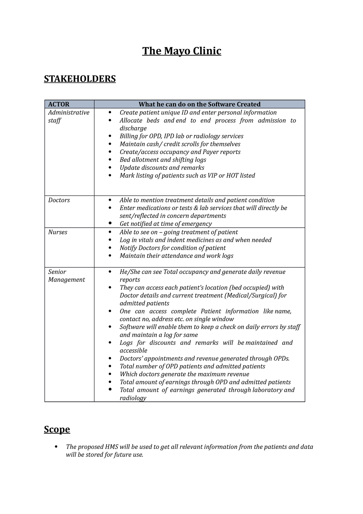 mayo clinic case study answers