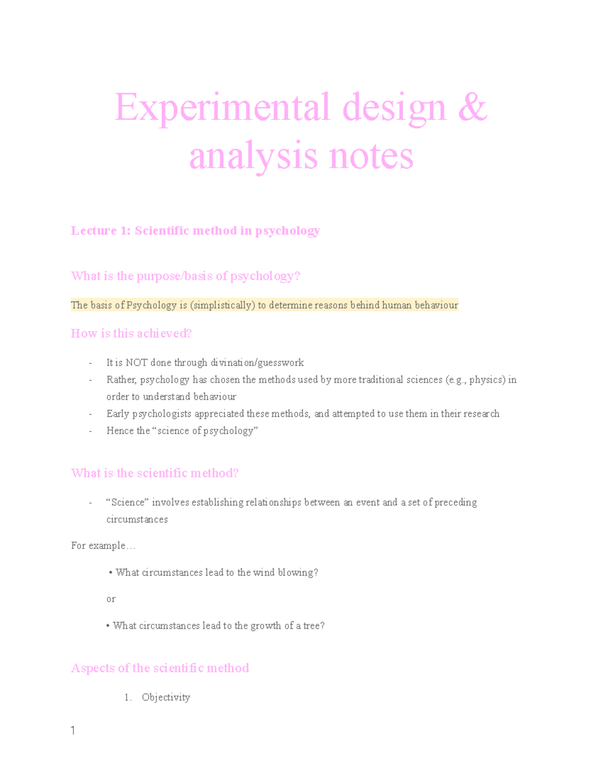 experimental design guided notes