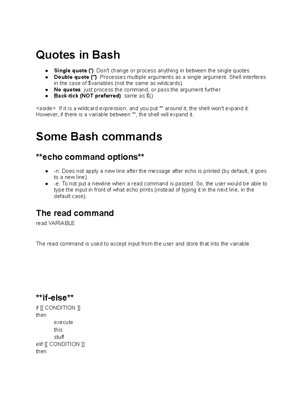 Quotes in Bash lecture 8 for hardware systems at marquette Quotes