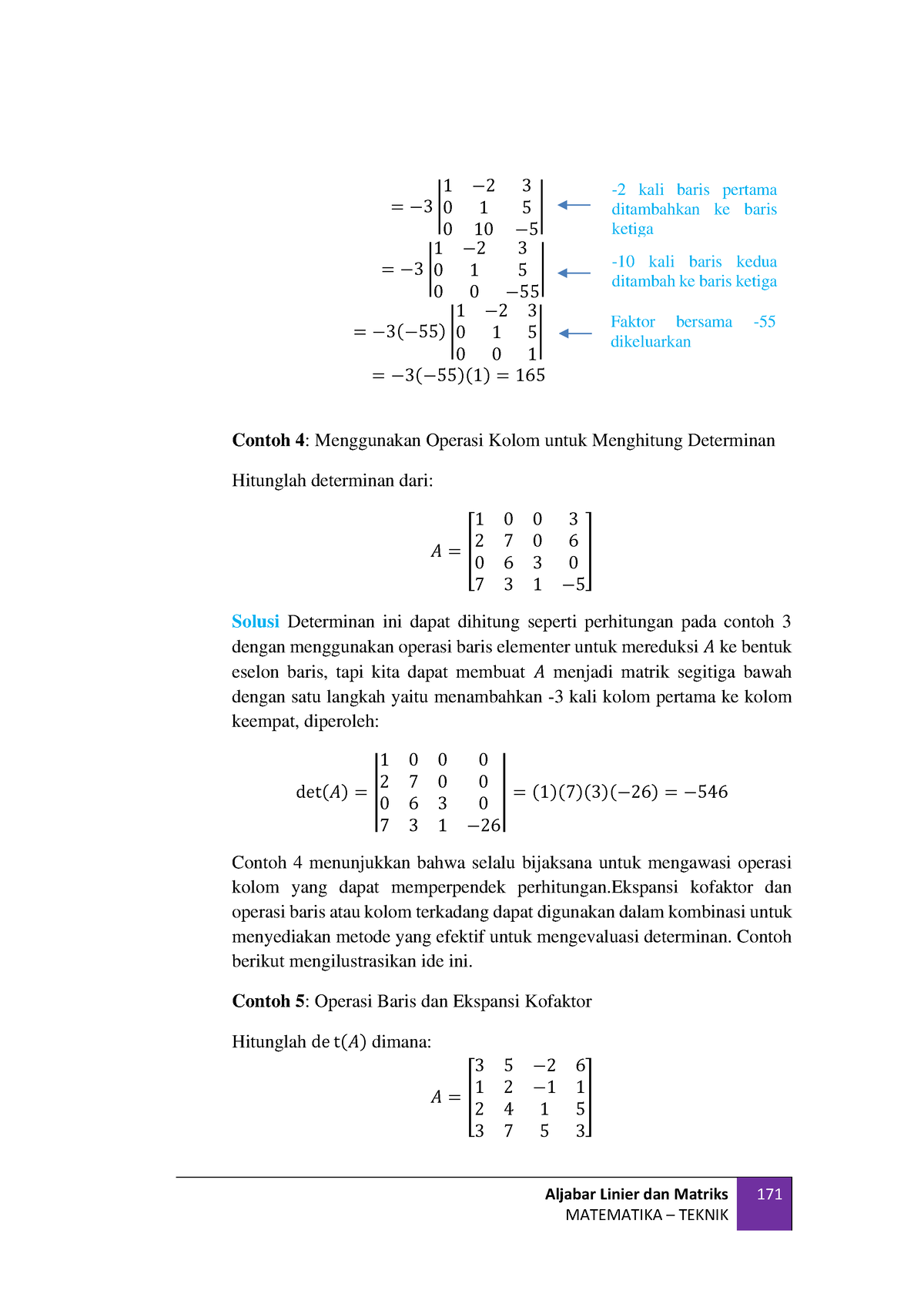 Aljabar Linier Dan Matrik Joko Soebagyo Et Aljabar Linier Dan Matriks Matematika Teknik 171 5456
