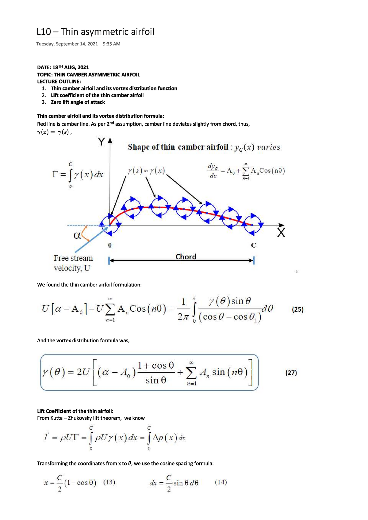 Classic Thin Airfoil Theory - 07 [Thin Cambered Asymmetric Airfoil #2 ...