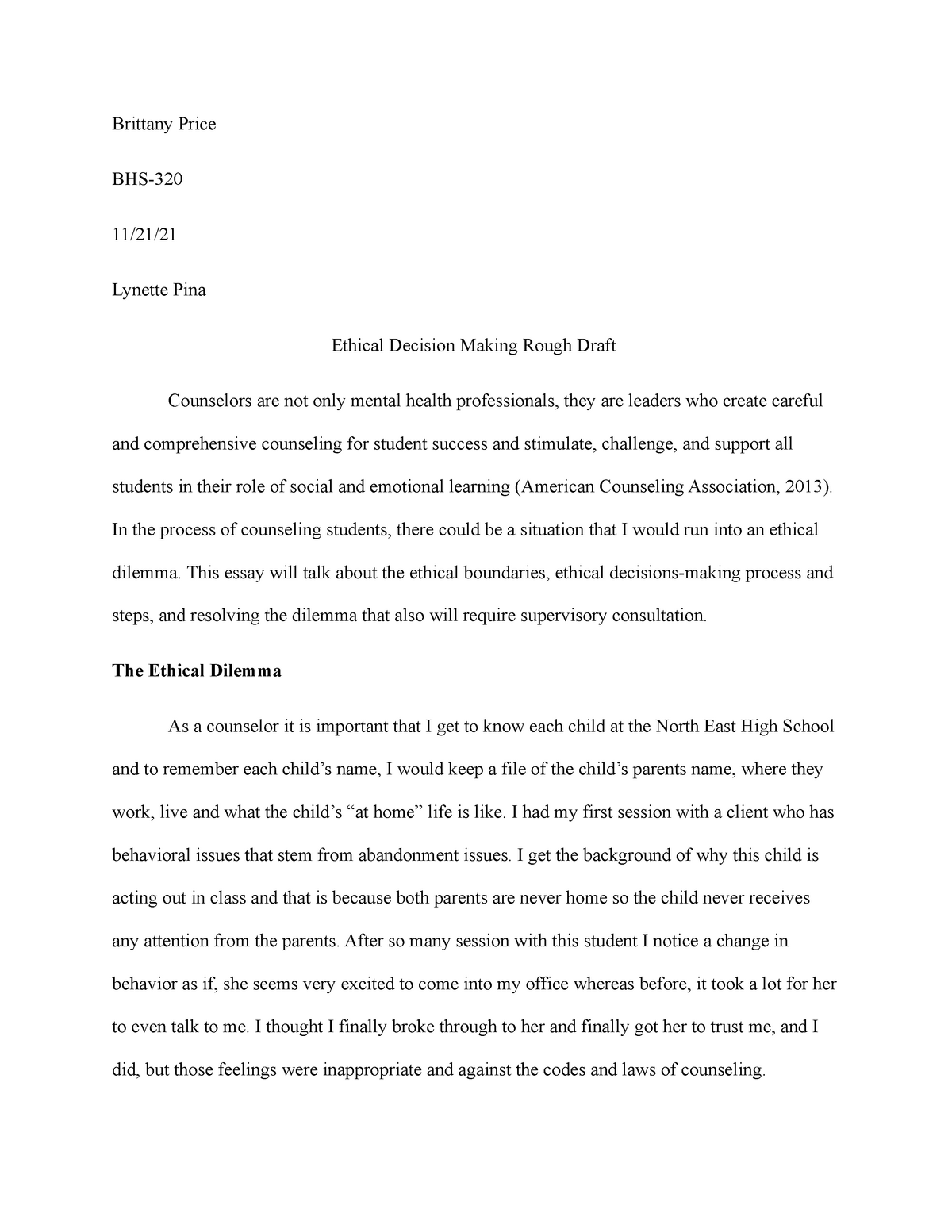 ethical decision making essay