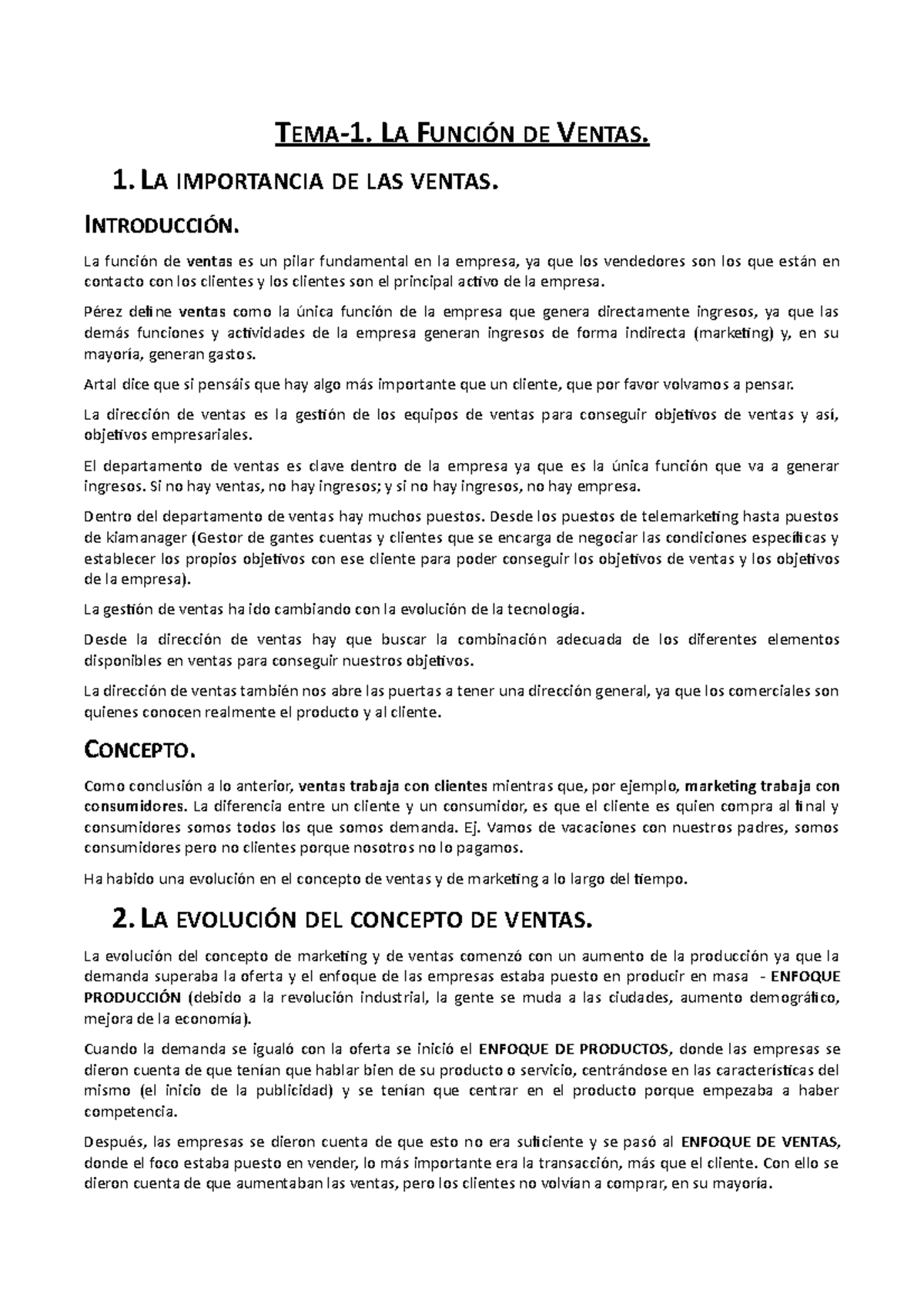 Tema-1. La función de ventas - T EMA-1. LA FUNCIÓN DE VENTAS. 1 ...