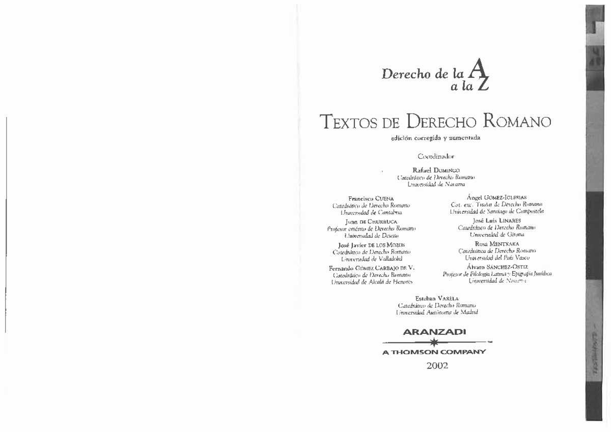 Seleccion de Textos Juridicos Romanos 2-2 - Derecho de la A a la Z