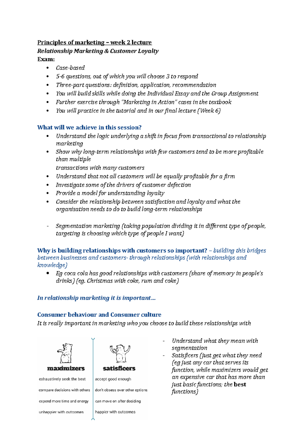PofMarketing lecture notes - week 2 - Principles of marketing – week 2 ...
