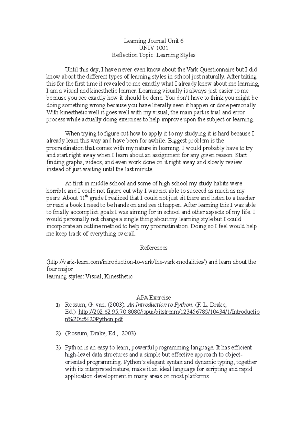 Learning Journal Unit 6 - After taking this for the first time it ...