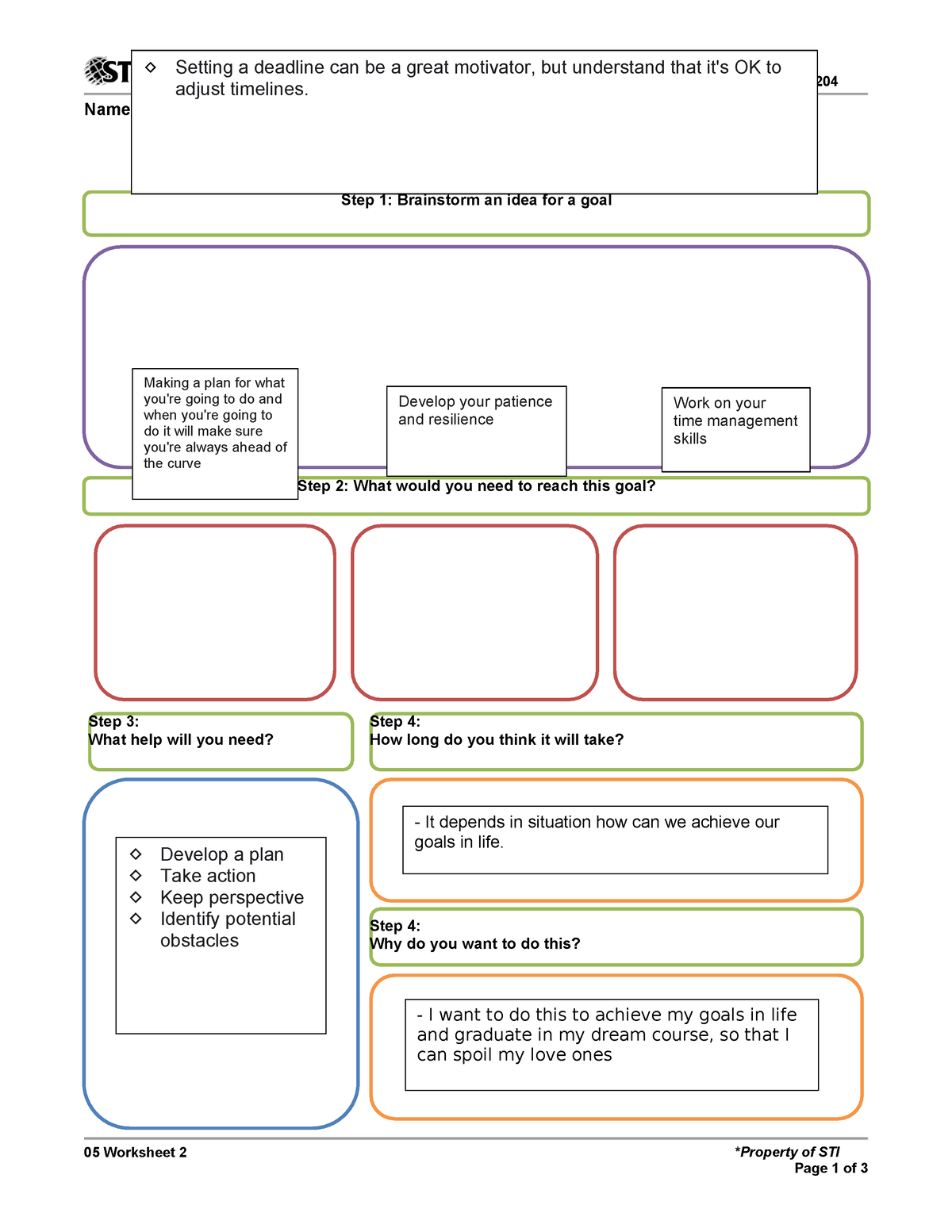 05 Worksheet 2U - Answer - Step 4: How long do you think it will take ...