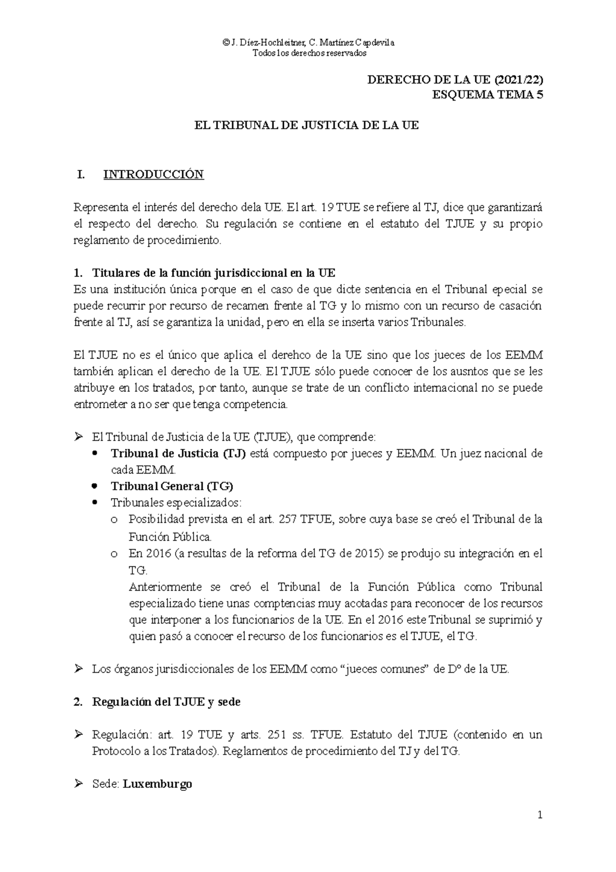 DºUE TEMA 5 - Derecho de la Unión Europea CON CARMEN TEMA 5 2022 Muy ...