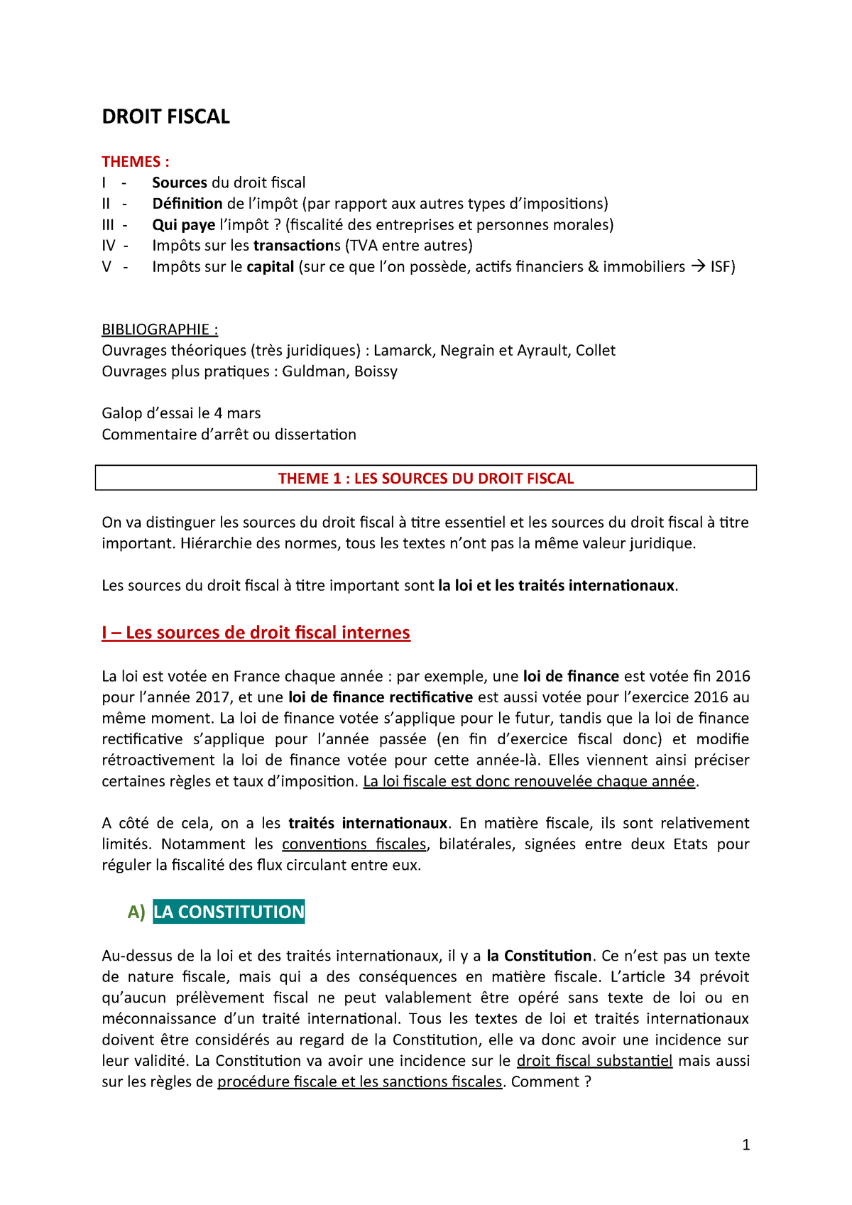 Fiscalité Définition Pdf