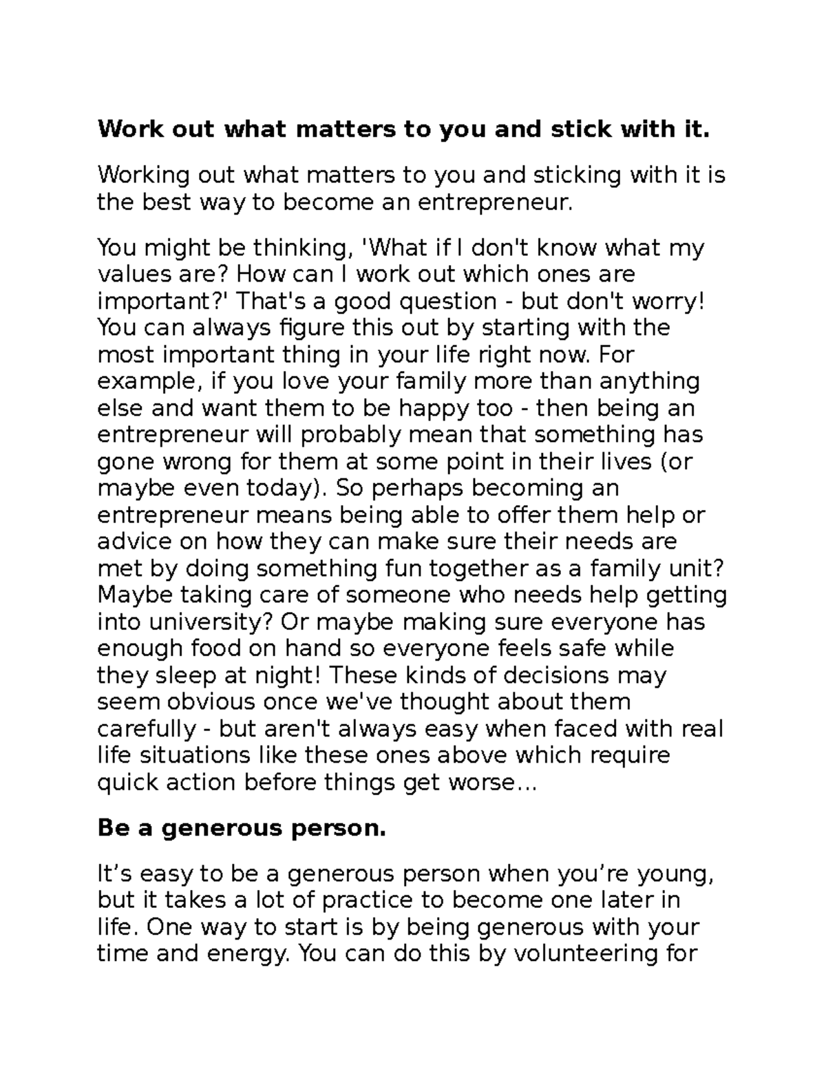 You are the sole creator of your success and failure Work out what