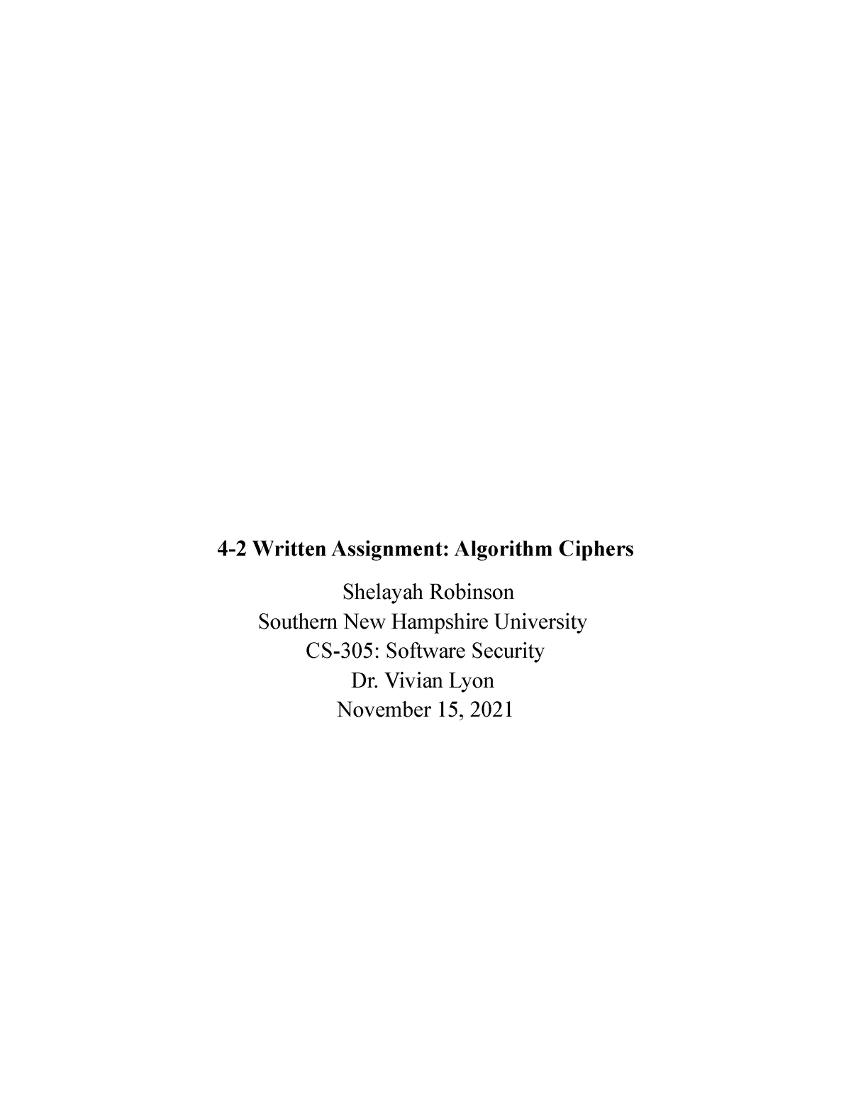 4 2 written assignment algorithm ciphers