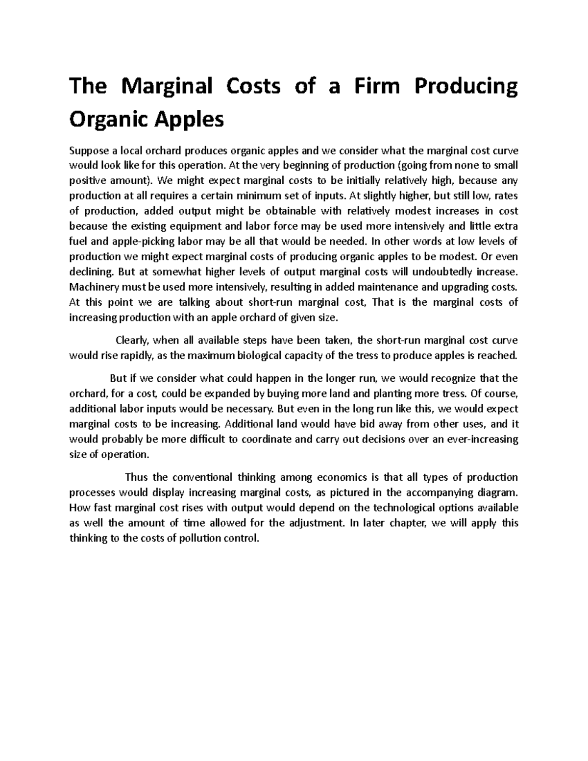 Marginal Cost - A lecture note to BSES students - The Marginal Costs of ...