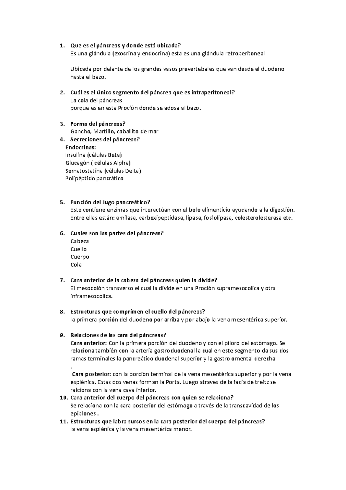 Páncreas - Apuntes para el examen - Que es el páncreas y donde está ...