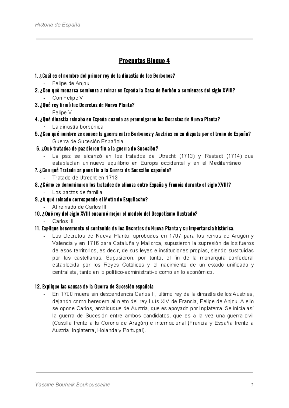 Preguntas Cortas Examen 1ºAño Historia - Historia De España Preguntas ...