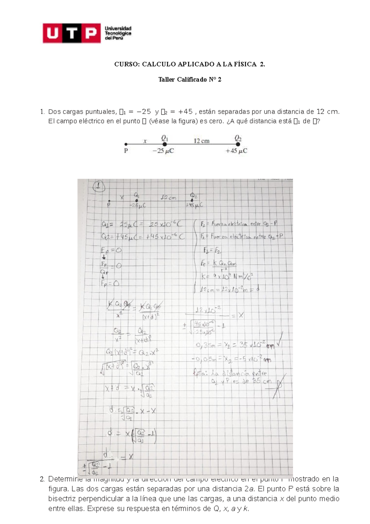 Taller SEM 3 CAF2 - CURSO: CALCULO APLICADO A LA FÍSICA 2. Taller ...