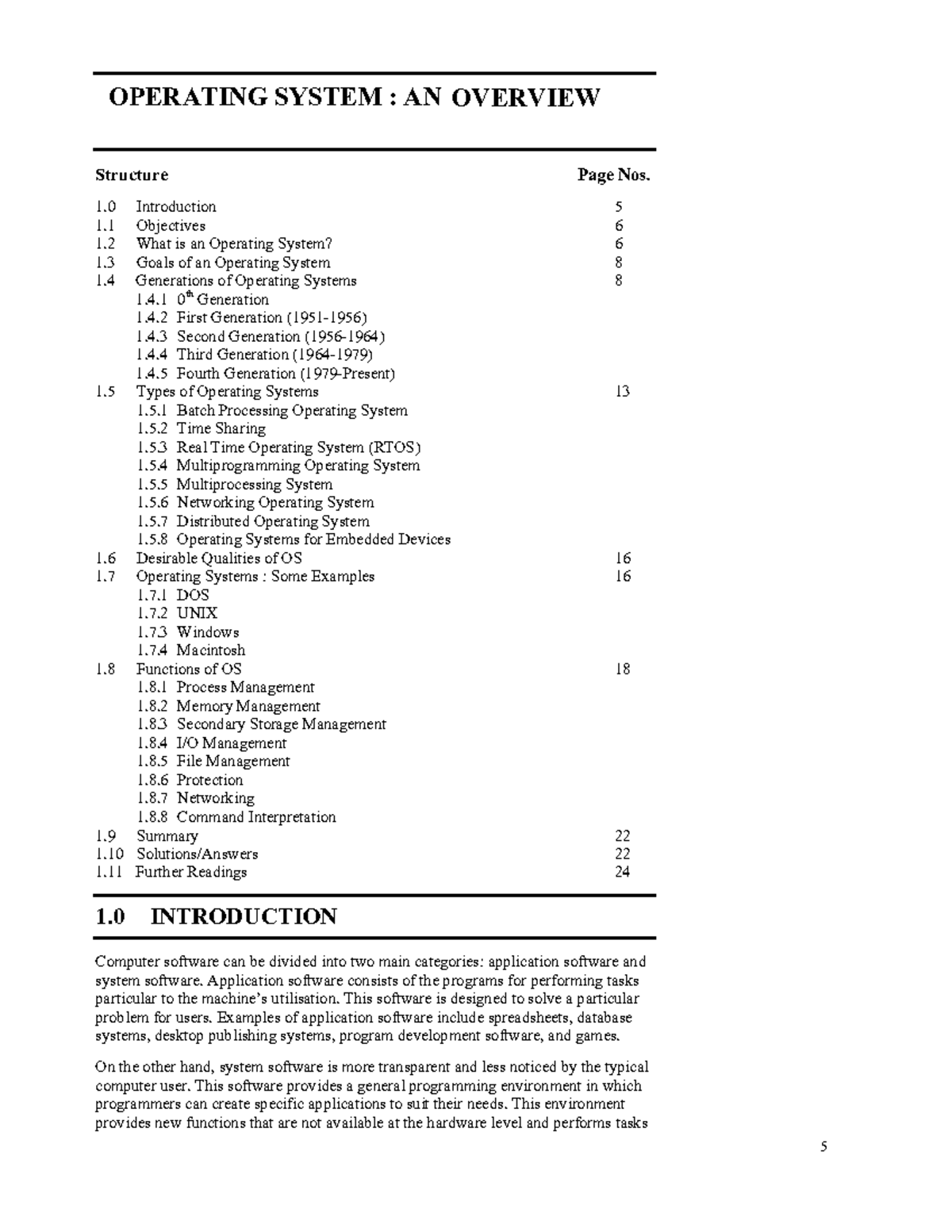 Introduction to Operating systems - Operating System : OPERATING SYSTEM ...