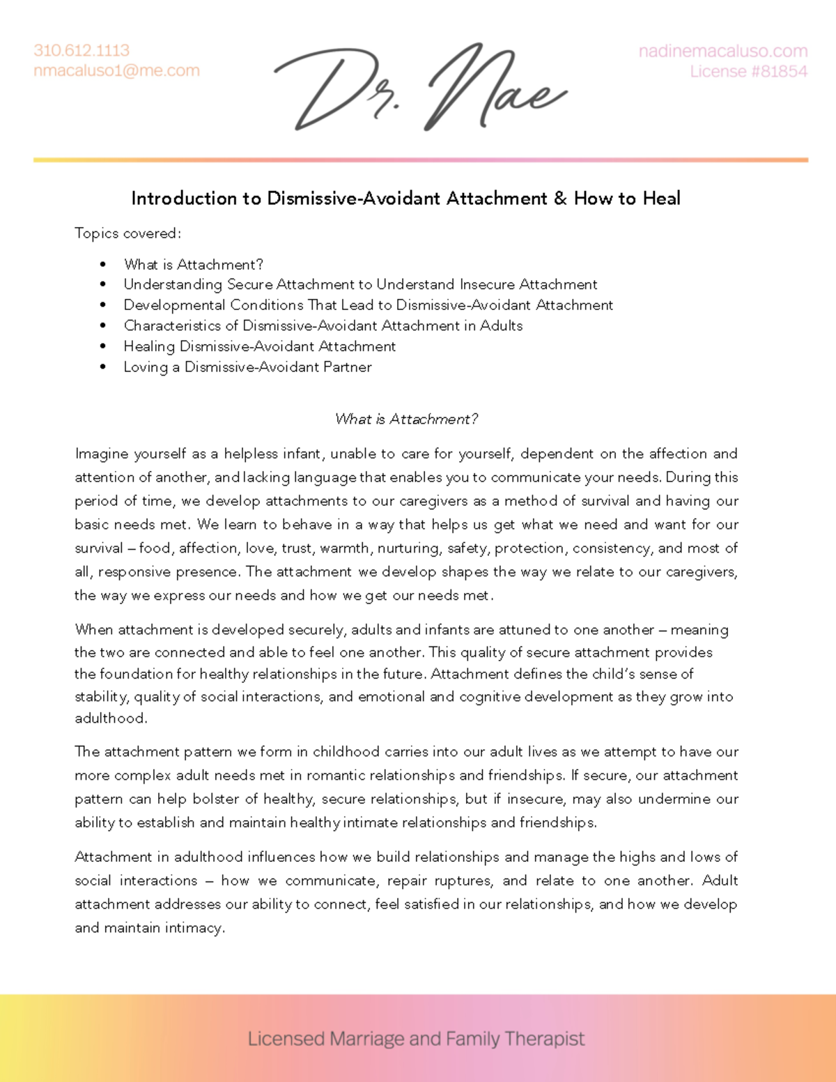 Introduction to Dismissive Avoidant Attachment & How to Heal - During ...