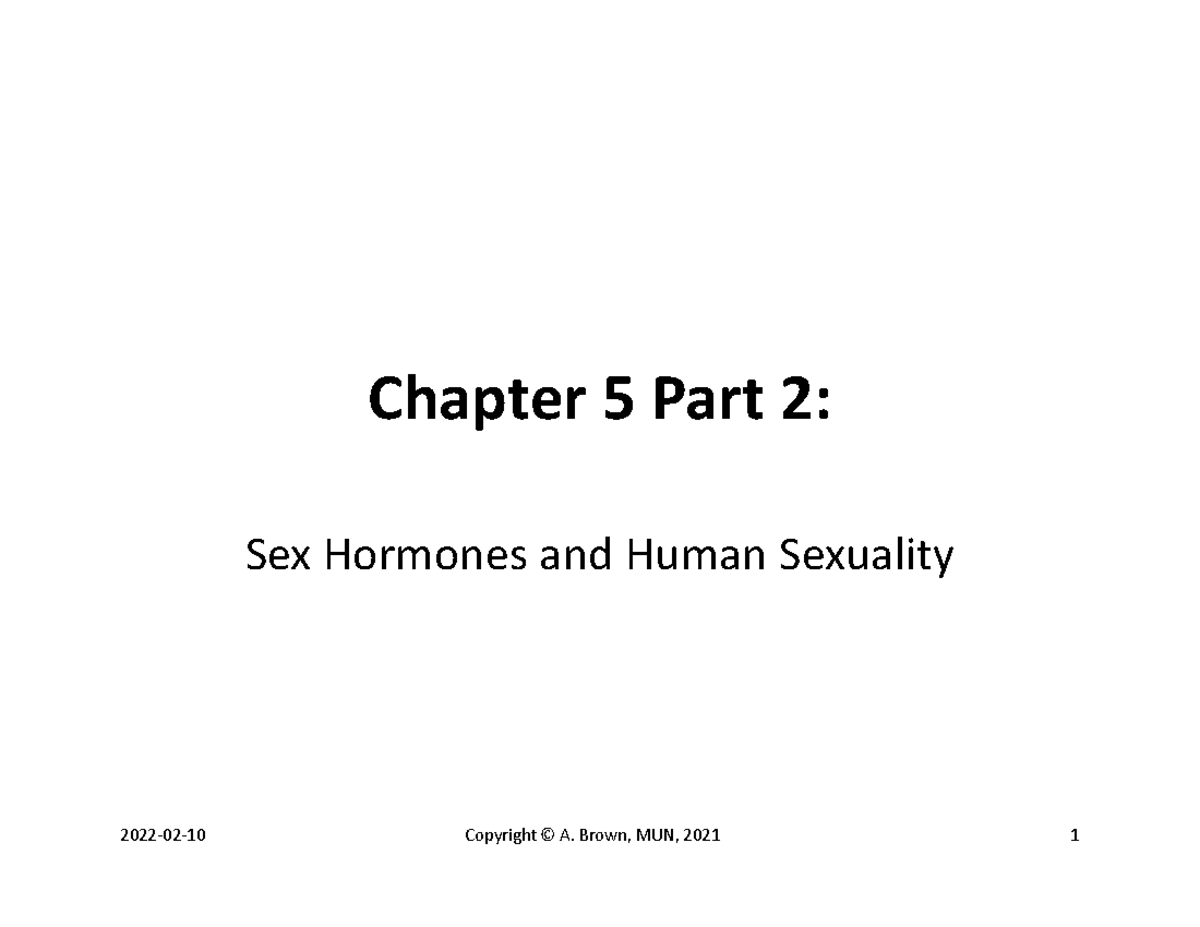 Chapter 5 2 Power Point Full Chapter 5 Part 2 Sex Hormones And Human Sexuality Copyright 7632