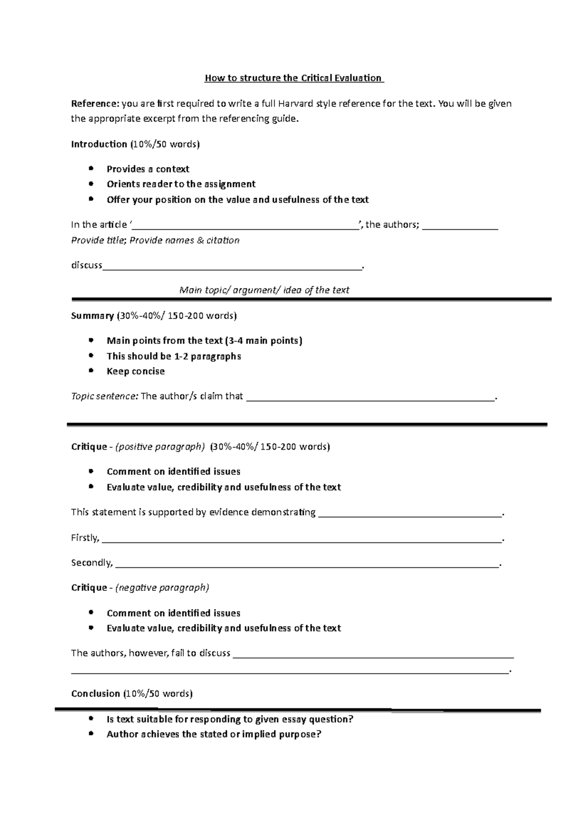 how-to-structure-the-critical-evaluation-tip-sheet-how-to-structure