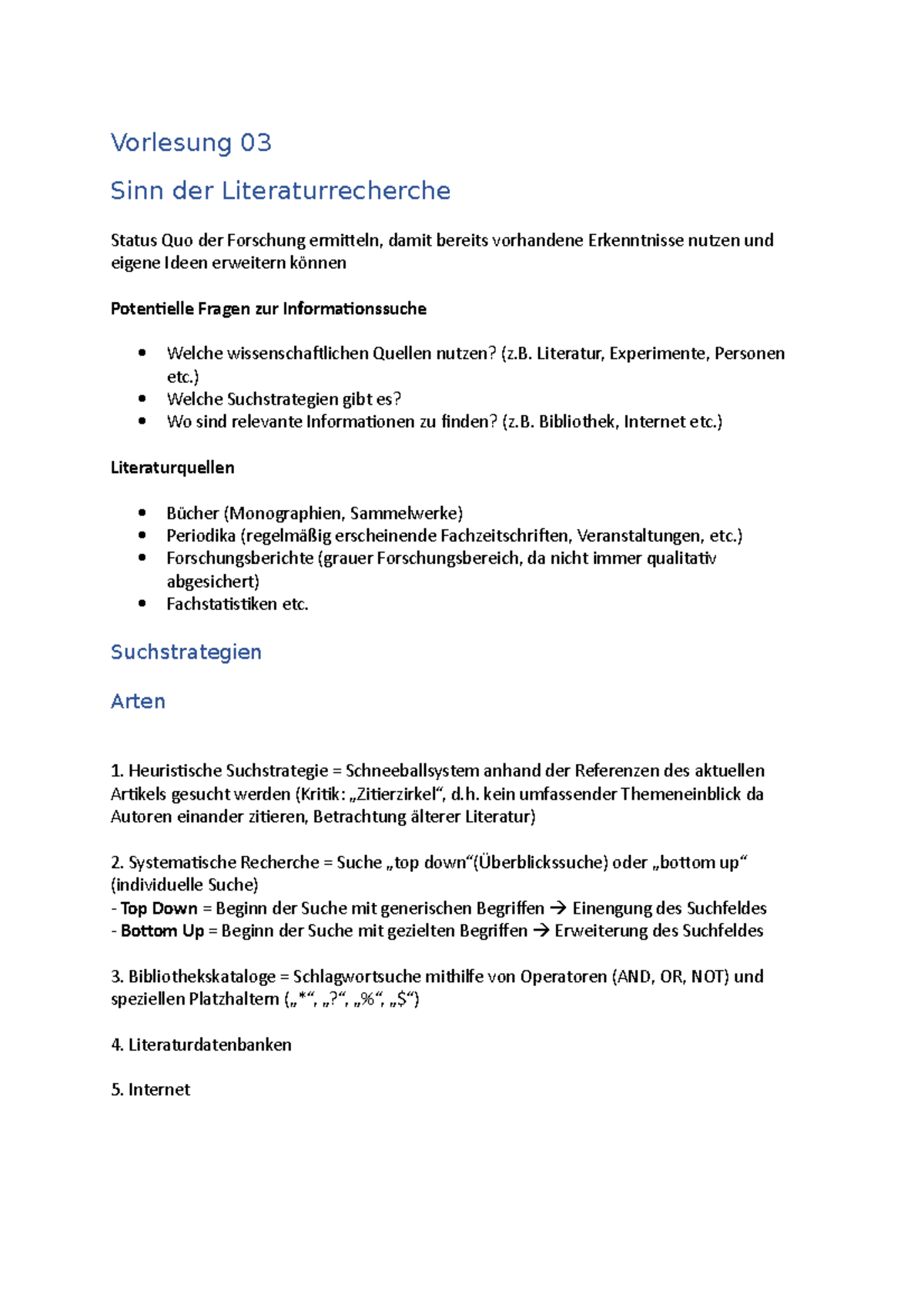 Vorlesung Übung 03 - Zusammenfassung ISDL-WAWI-B: Wissenschaftliches ...