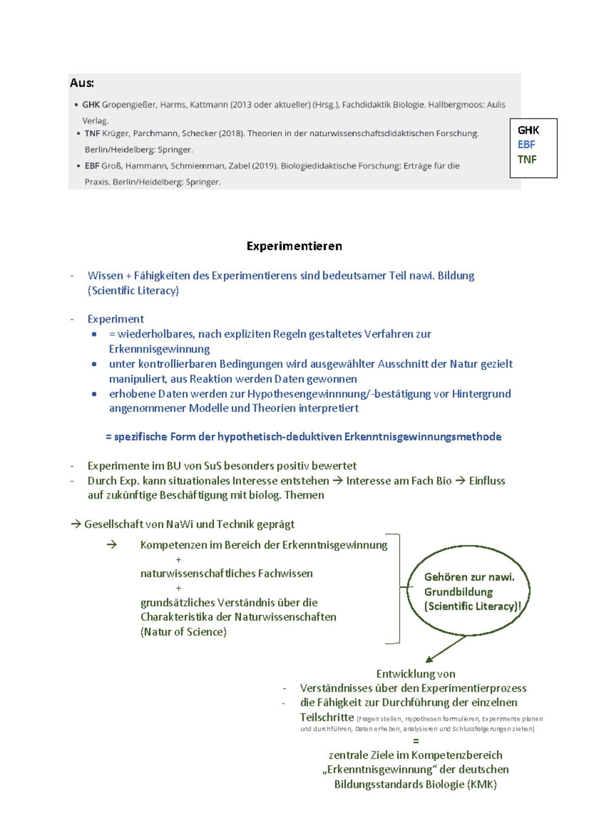 facharbeit biologie mit experiment