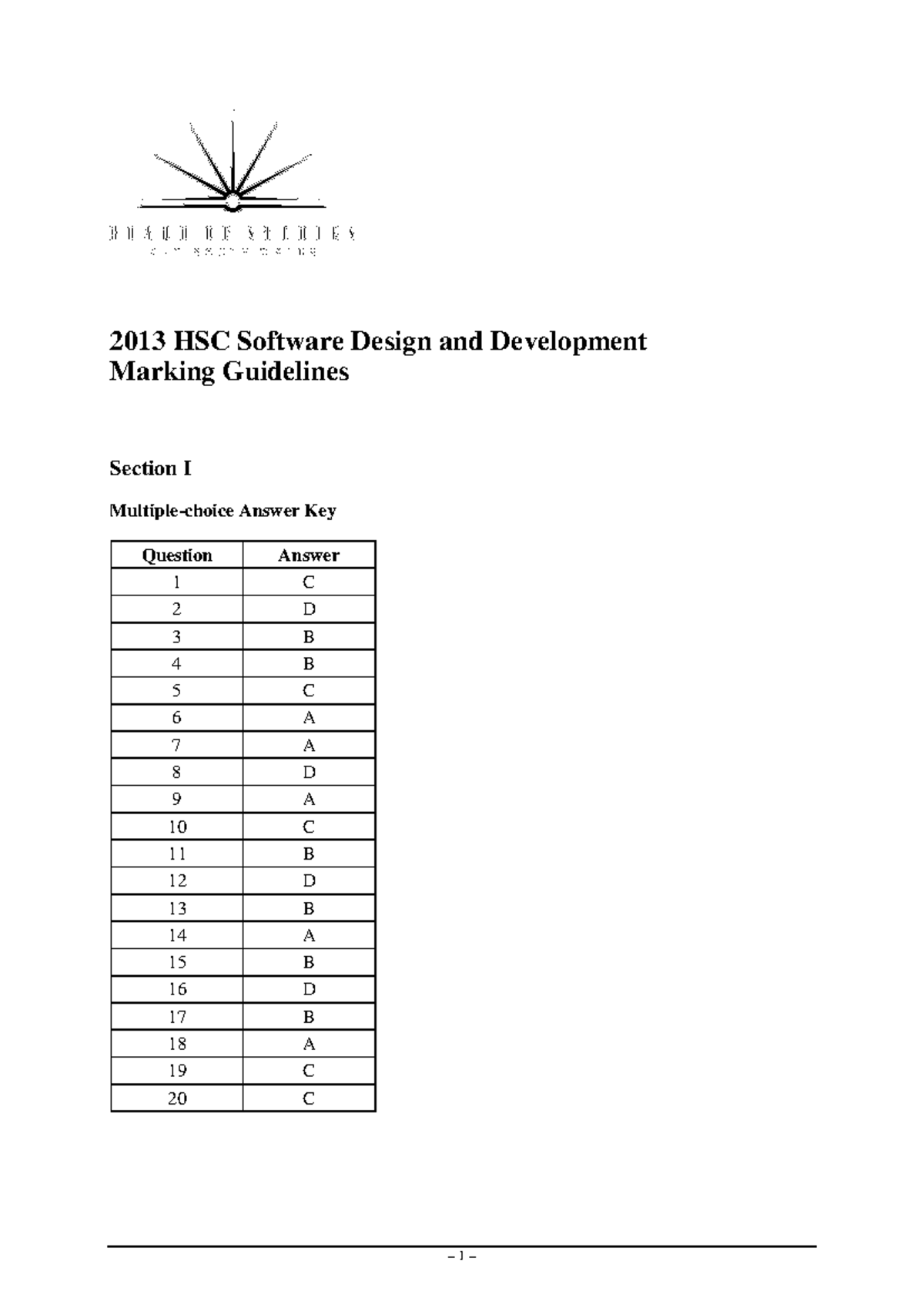 Software design+ dev hsc mg 2013 - 2013 HSC Software Design and ...