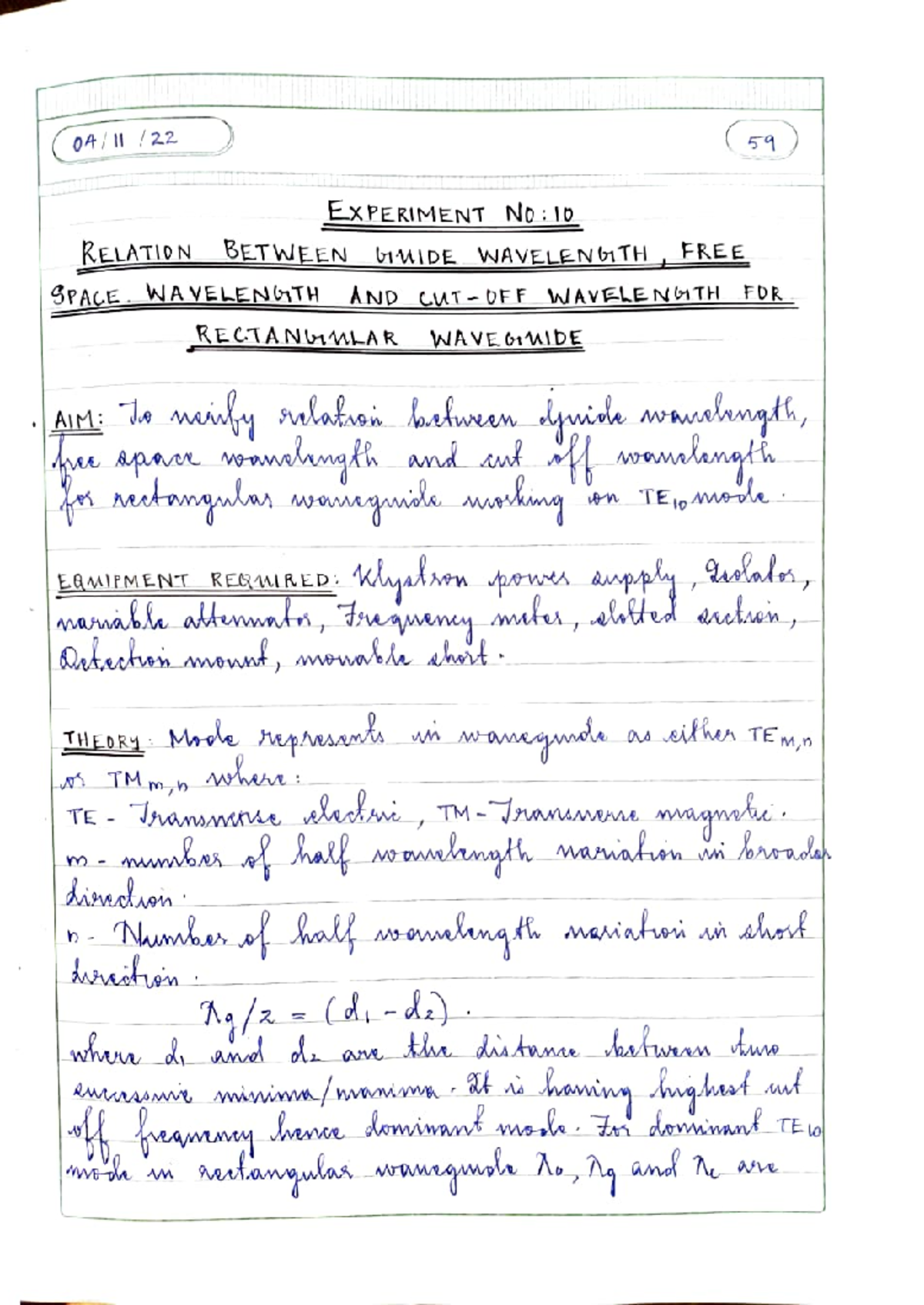 4 Freq Wavelength - working of frequency parameters - 04/| / RELATION ...