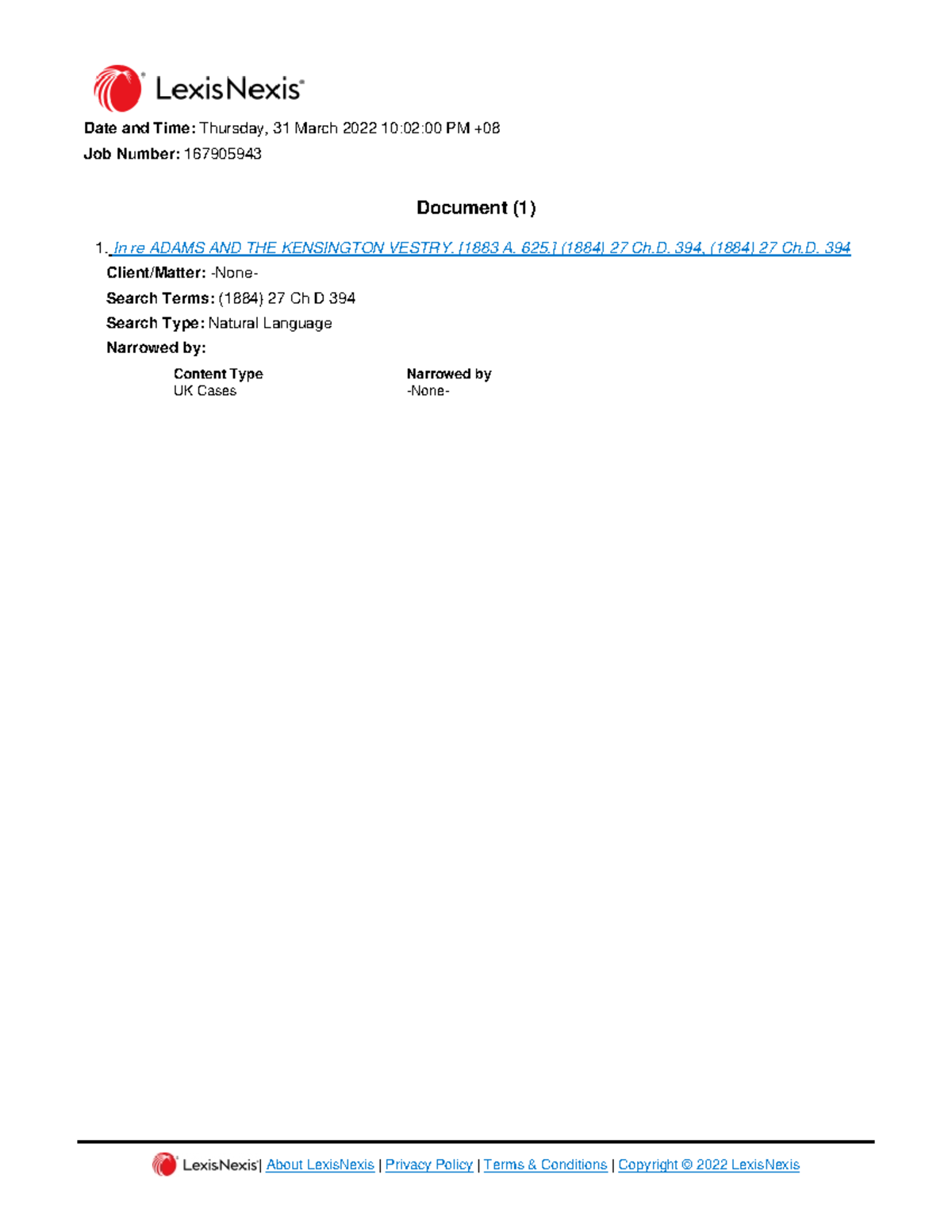 In re Adams AND THE Kensington