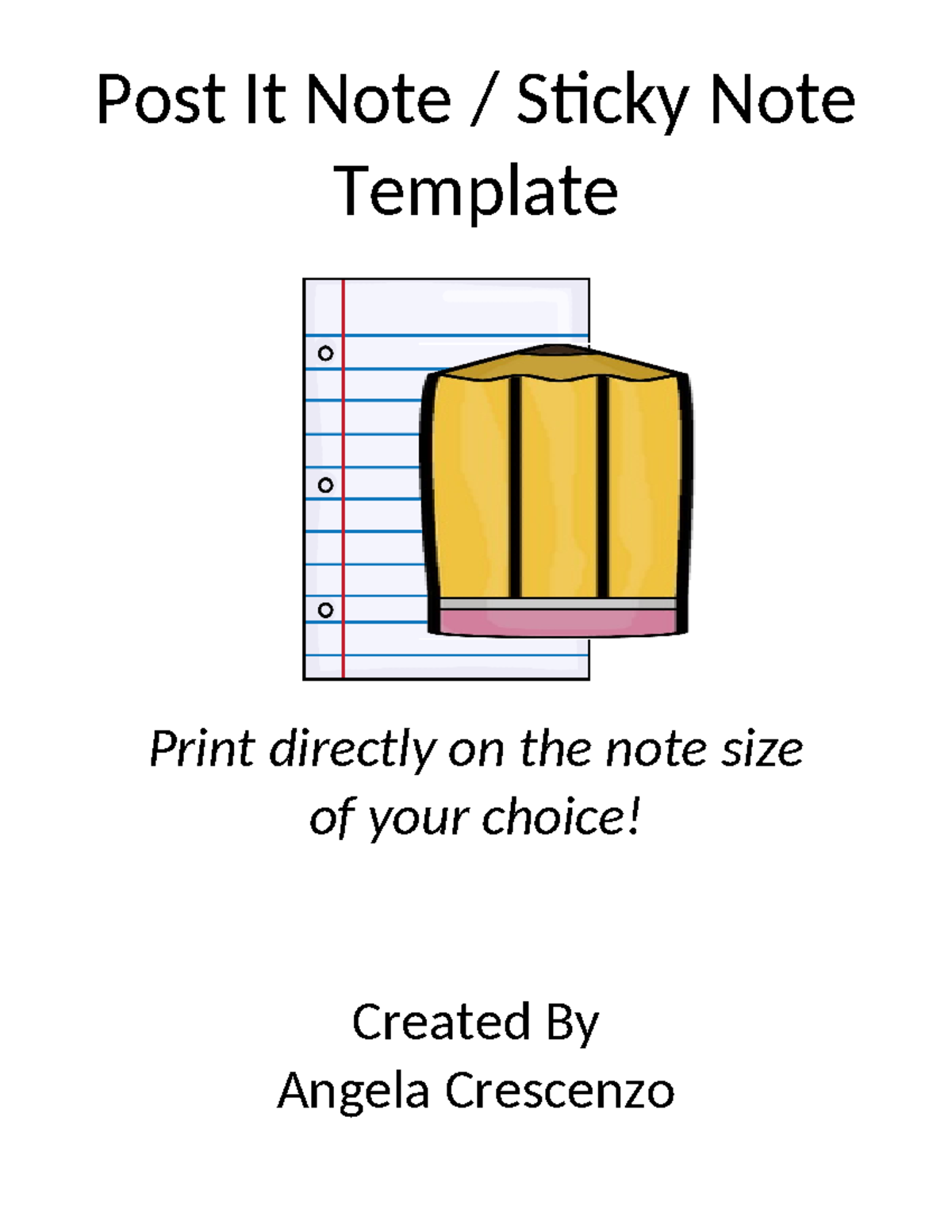 Post It Note Sticky Note Printing Template Freebie-1 - Post It Note ...