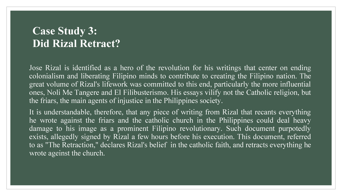 case study 3 did rizal retract pdf