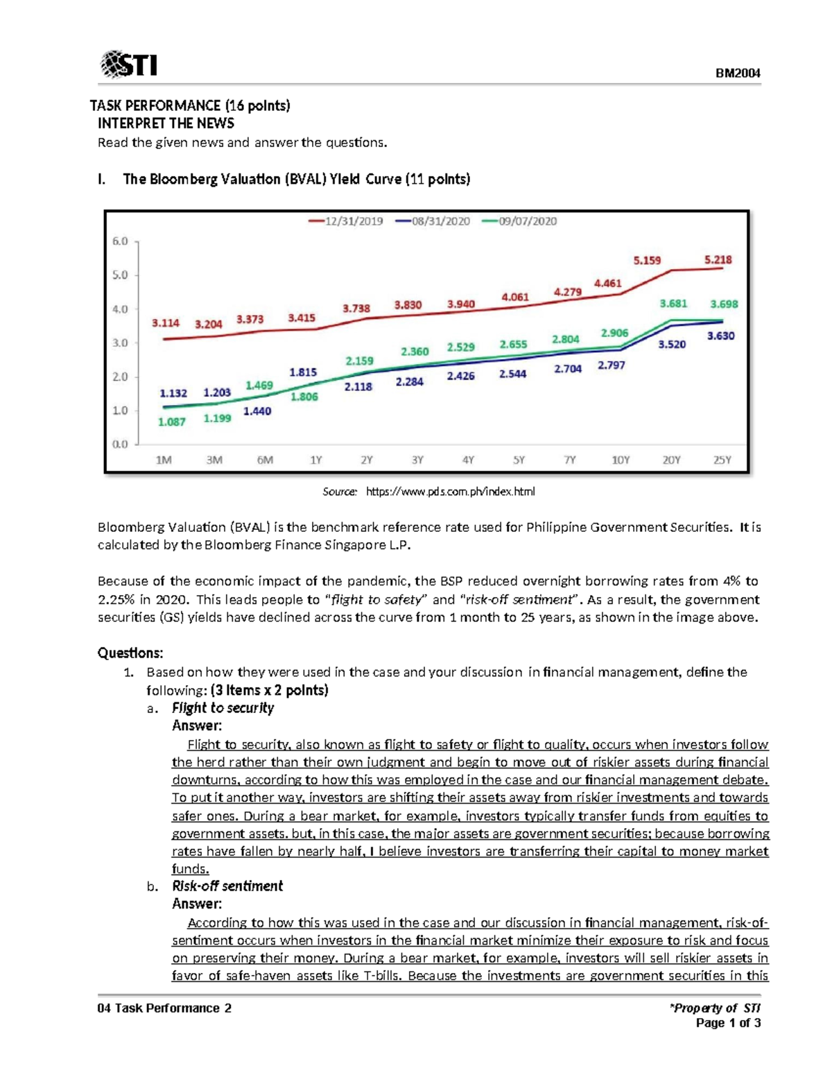 04 Task Performance 2 - IBT - BM 04 Task Performance 2 *Property of STI ...