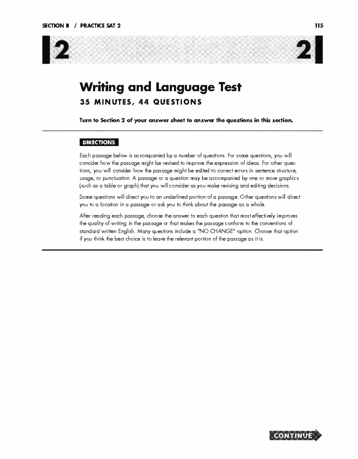 Ilide - SAT - SECTION I I I PRACTICE SAT 2 Writing a nd La nguage Test ...