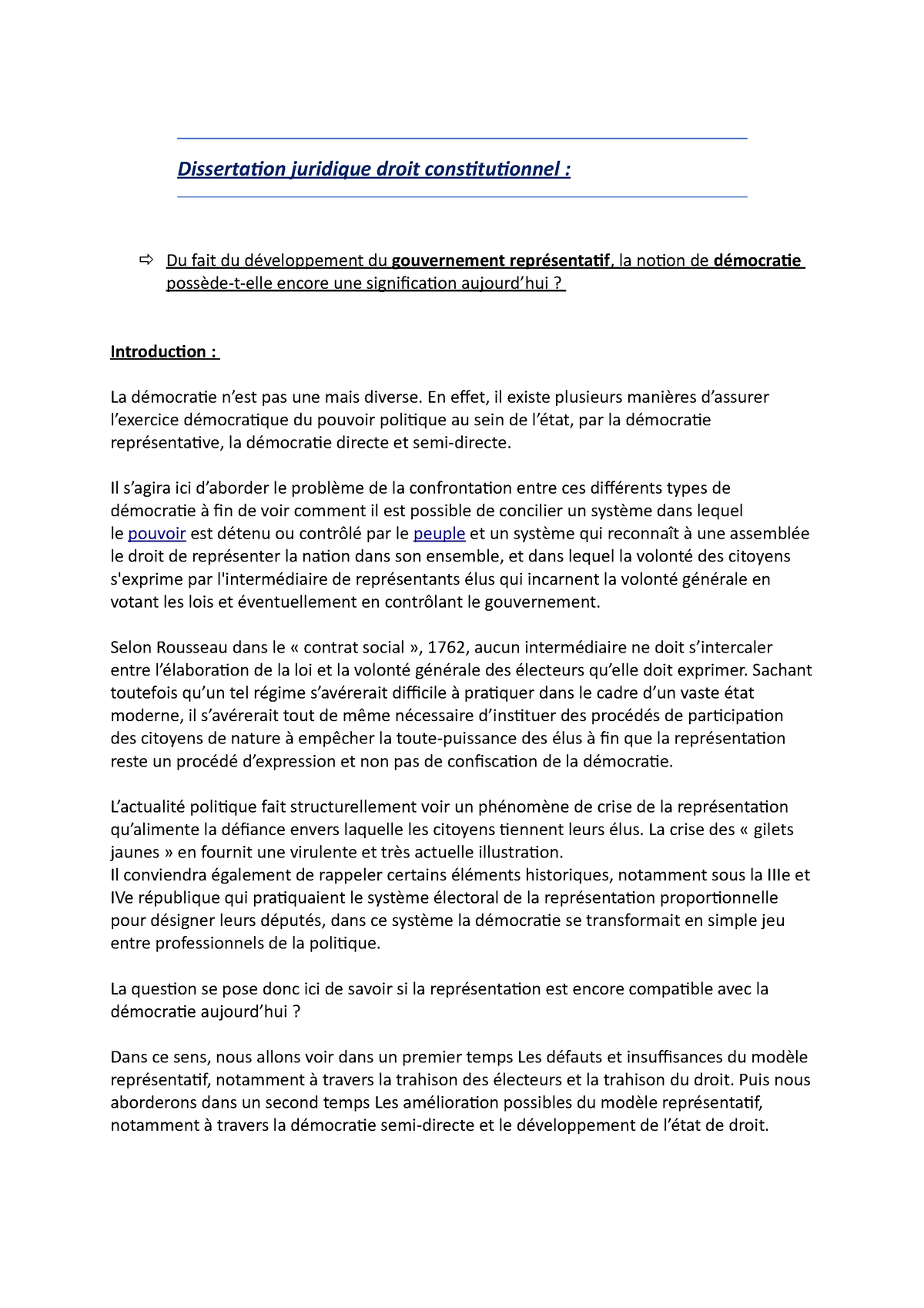 dissertation juridique droit constitutionnel pdf