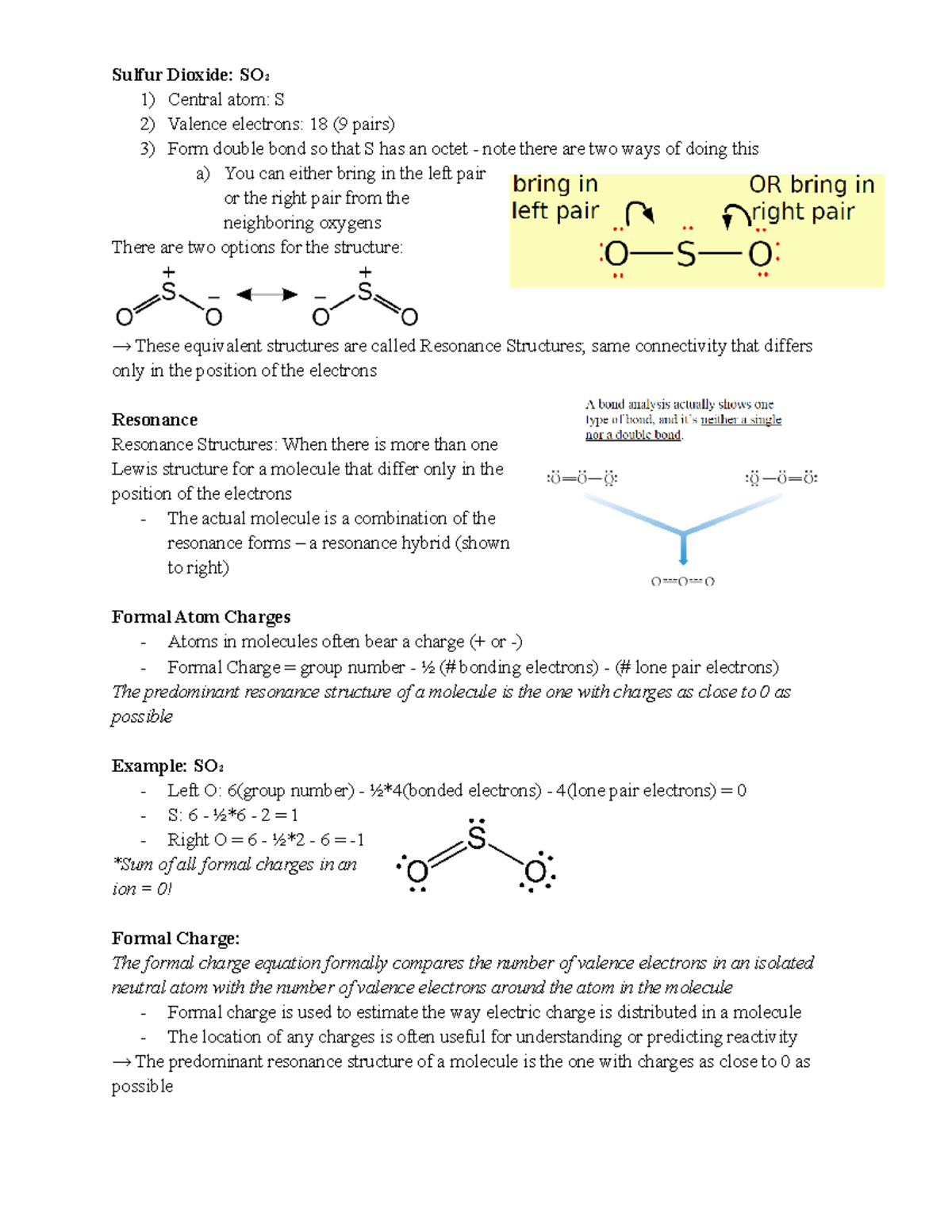 Gen and Analytical Chem - Covalent Bonding and Resonance - Sulfur ...