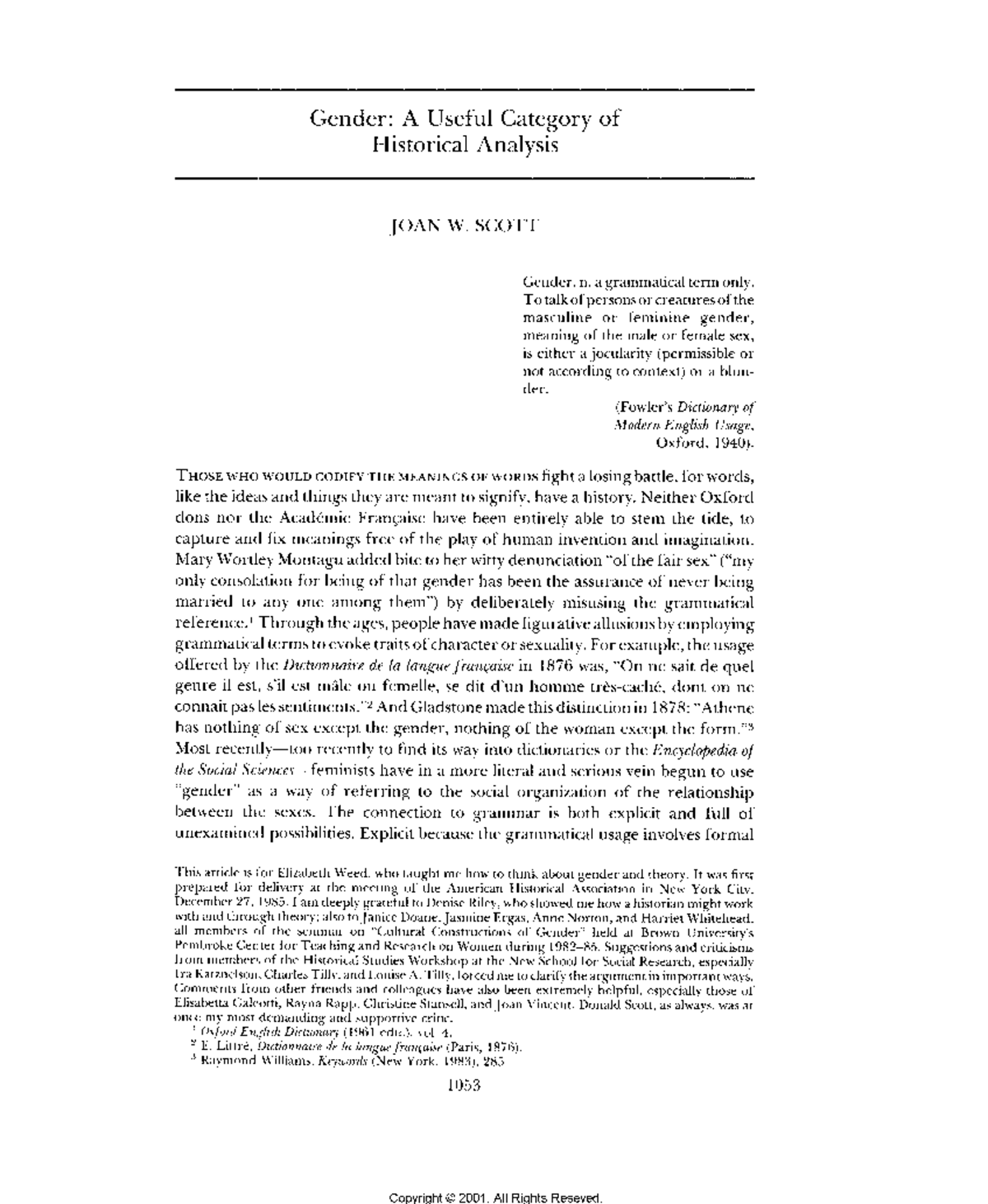Joan scott Important Gender In Indian History, C. 15001950 Studocu