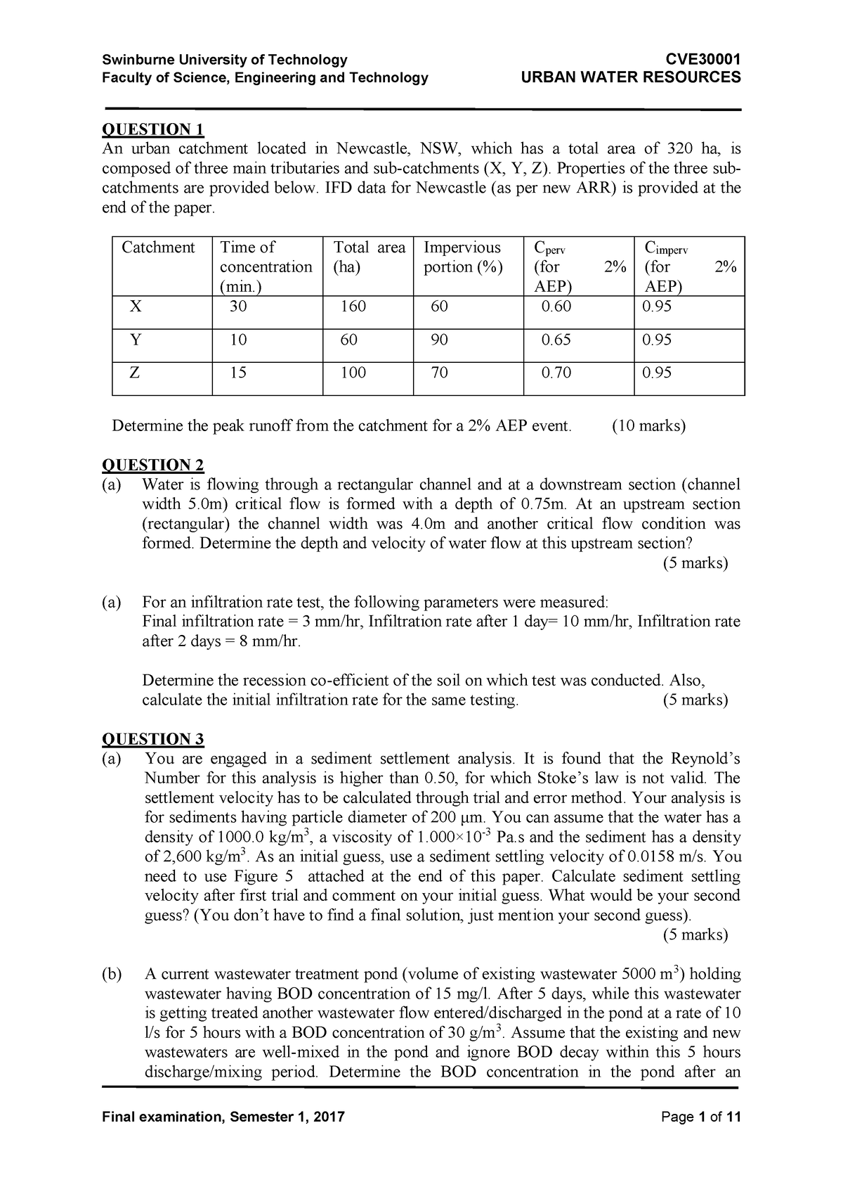 Exam 2017 - Exam Questions - Faculty Of Science, Engineering And ...