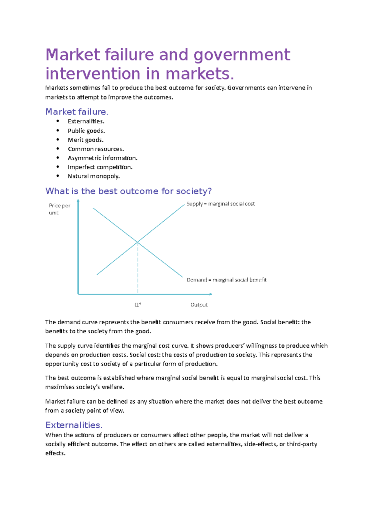 Market Failure And Government Intervention In Markets - Markets ...