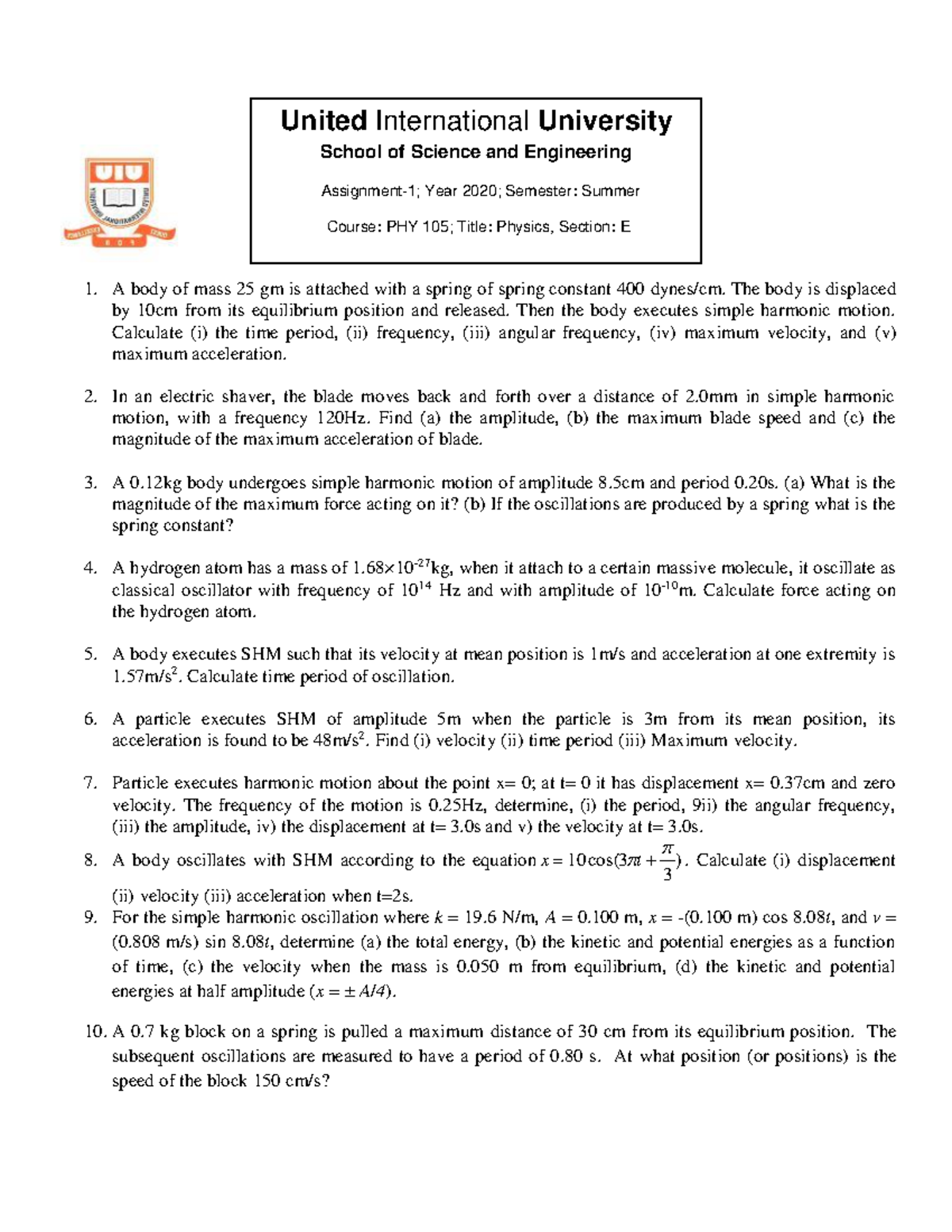 Assignment 1 Su 105 E Studocu